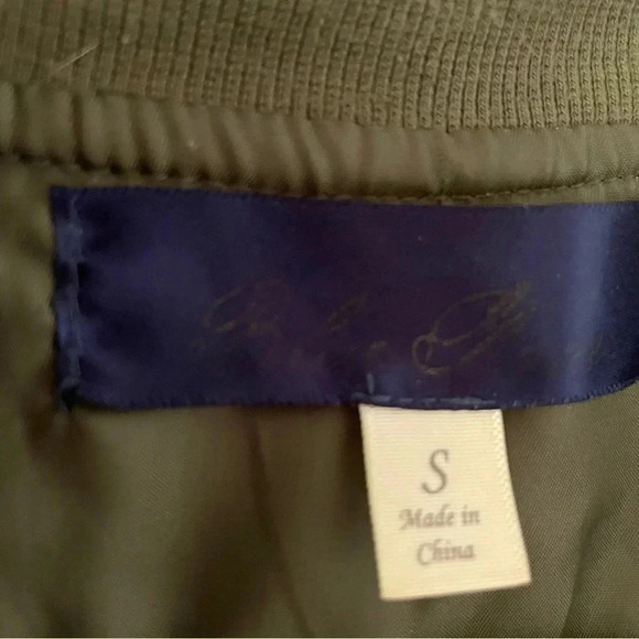 Francescas Olive Bomber Jacket Womens Size 2 Military Chic Streetwear - Picture 4 of 5